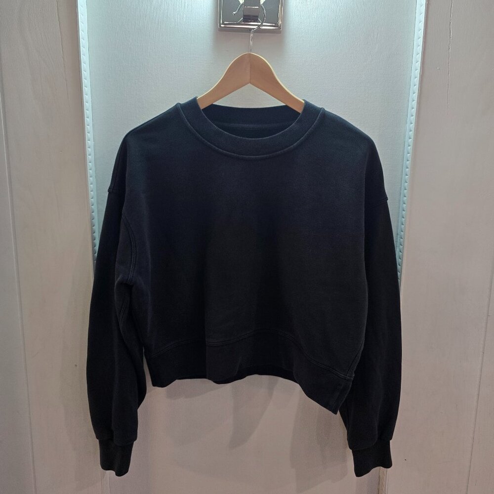 Lululemon Cropped Crewneck Sweatshirt Black Size 6 (Estimated)